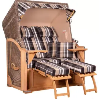 Strandkorb Nordstrand Teak PE grey Dessin 583*