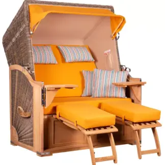 Strandkorb Nordstrand Teak PE grey Dessin 586*