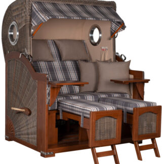 Strandkorb Rantum Bullauge Mahagoni PE Grey Dessin 522*