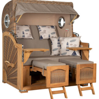 Strandkorb Rantum Grande Bullauge Teak PE Banana Dessin 540*