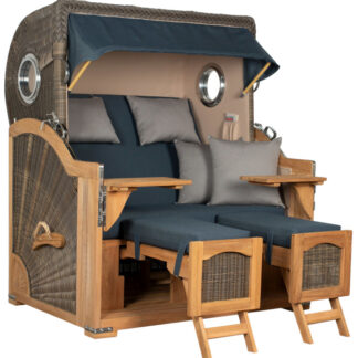 Strandkorb Rantum Grande Bullauge Teak PE Grey Dessin 593*