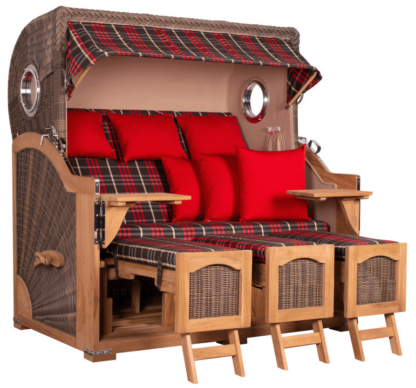 Strandkorb Rantum Grande XXL Teak Bullauge PE grey Dessin 529*