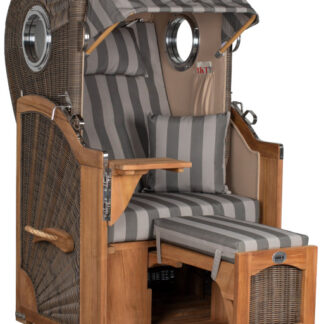 Strandkorb Rantum Single Bullauge Teak PE Grey Dessin 537*
