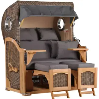Strandkorb Rantum Teak PE grey Dessin 551*