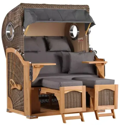 Strandkorb Rantum Teak PE grey Dessin 551*
