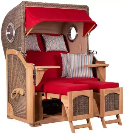 Strandkorb Rantum Teak PE grey Dessin 585*