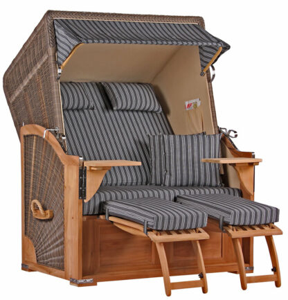 Strandkorb Seeblick Teak PE Grey Dessin 500*