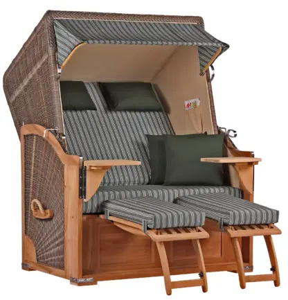 Strandkorb Spiekeroog Teak PE grey Dessin 504*