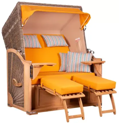 Strandkorb Spiekeroog Teak PE grey Dessin 586*