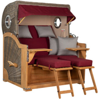 Strandkorb Westerland Teak Bullauge PE Grey Dessin 594*
