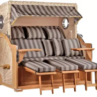 Strandkorb Westerland XXL Teak Bullauge PE shell Dessin 537*