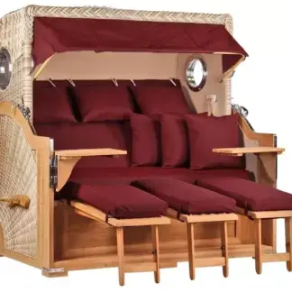 Strandkorb Westerland XXL Teak Bullauge PE shell Dessin 550*