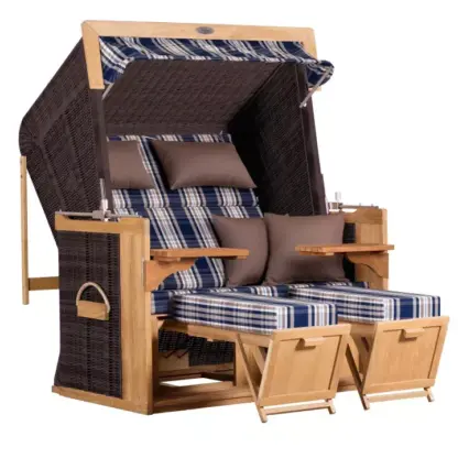 Strandkorb deVries PURE® Friesland Sylt XXL PE stone grey Des. 159*