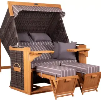 Strandkorb deVries PURE® Friesland Sylt XXL PE stone grey Des. 235*