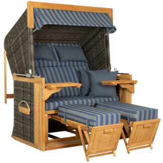Strandkorb deVries PURE® Friesland Sylt XXL PE stone grey Des.249*