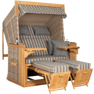 Strandkorb deVries PURE® Friesland Sylt XXL PE white kubu Des. 248*