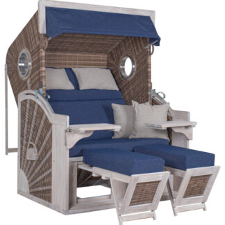 Strandkorb deVries PURE® Seaside XL PE white kubu Des. 504*