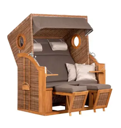Strandkorb deVries PURE® Wave XL PE griseum Des. 474*