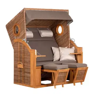 Strandkorb deVries PURE® Wave XL PE griseum Des. 474*