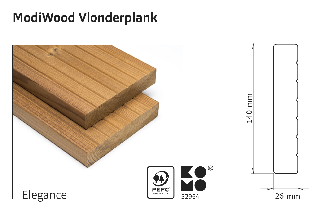 Terrassendielen thermisch modifiziert 420cm (26x140mm)*