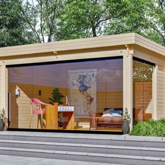 Terrassenüberdachung mit Glasschiebewände 448x340cm*