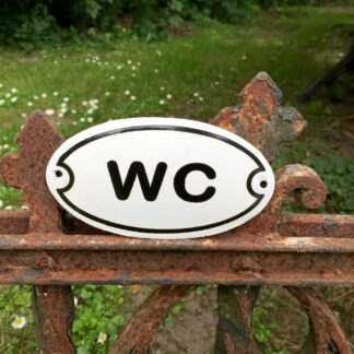 Toilettenschild Emaille, WC-Schild oval, Türschild Toilette wie antik*