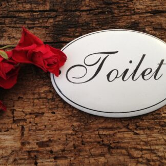 Toilettentür Schild, Toilettenschild, Hinweis Toilette, Emaille, WC-Schild*