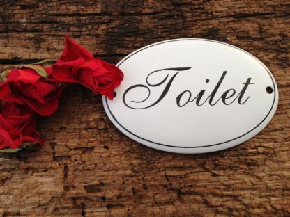 Toilettentür Schild, Toilettenschild, Hinweis Toilette, Emaille, WC-Schild*