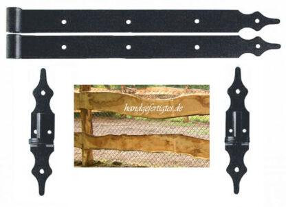 Torbeschläge- historische Tore 2 Torbänder 60cm mit Kloben Torband Ladenband*